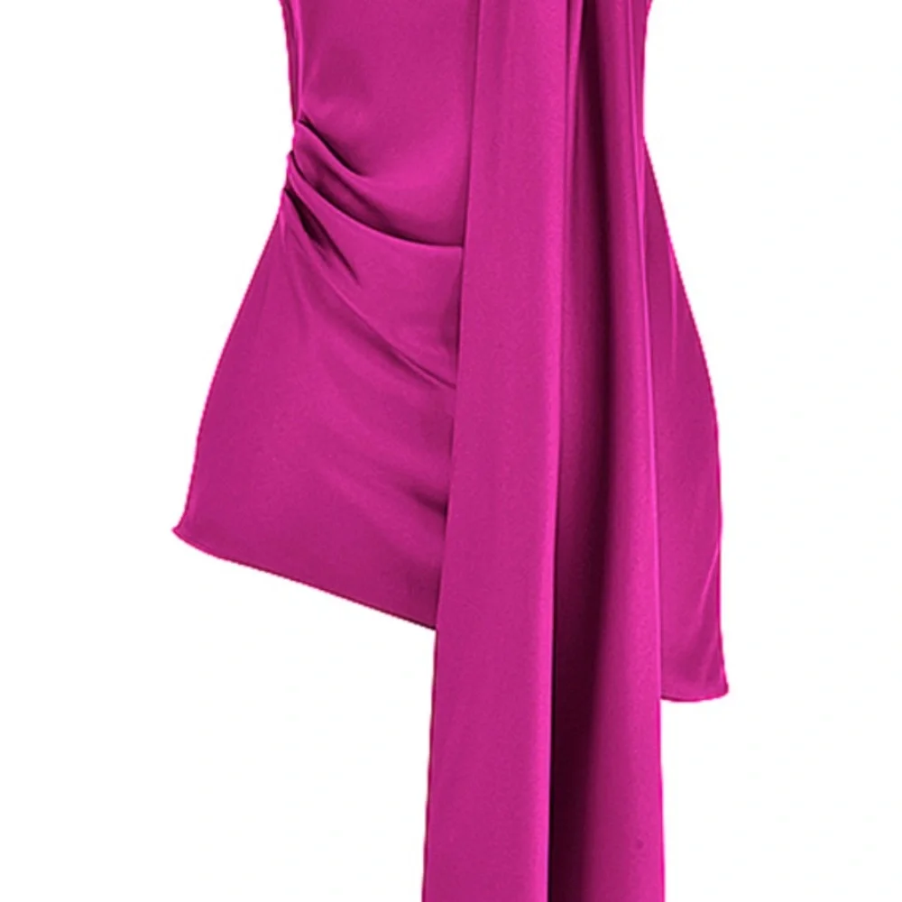 💖 HOUSE OF CB HOT PINK WRAP NECK DRESS 💖 - Picture 14 of 15